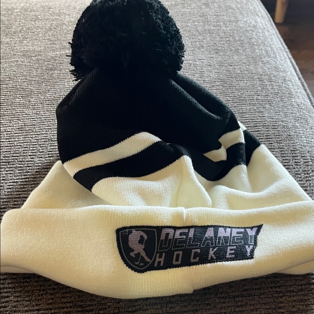 CCM Black White Striped Hockey Hat